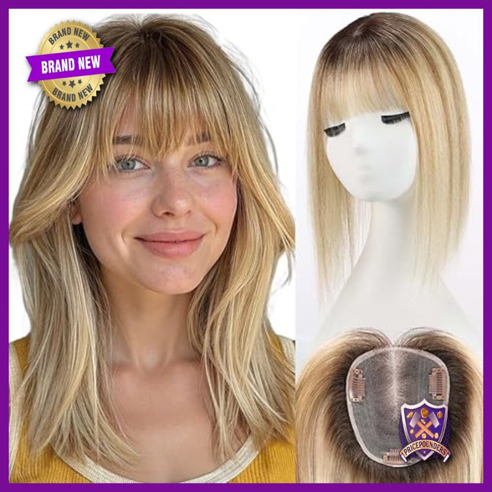 14 Inch Human Hair Topper with Swiss Lace Base for Thinning Hair